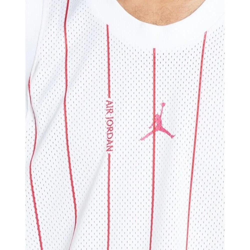 Nike Air Jordan Basketball Jersey Mens Size 3XL White Red Pinstripe Baseball NWT - Picture 3 of 9